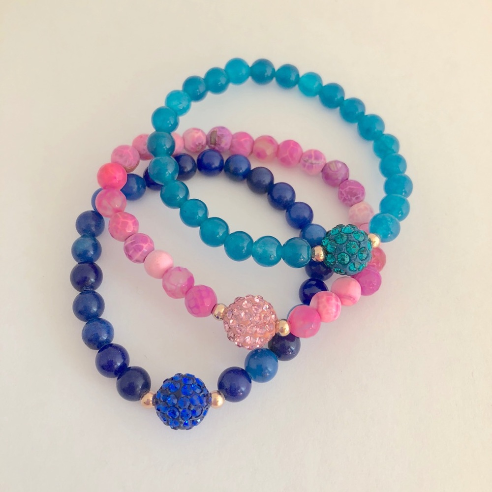 Kids Children Druzy Beaded Bracelet-843/44/45 - Picture 3 of 8